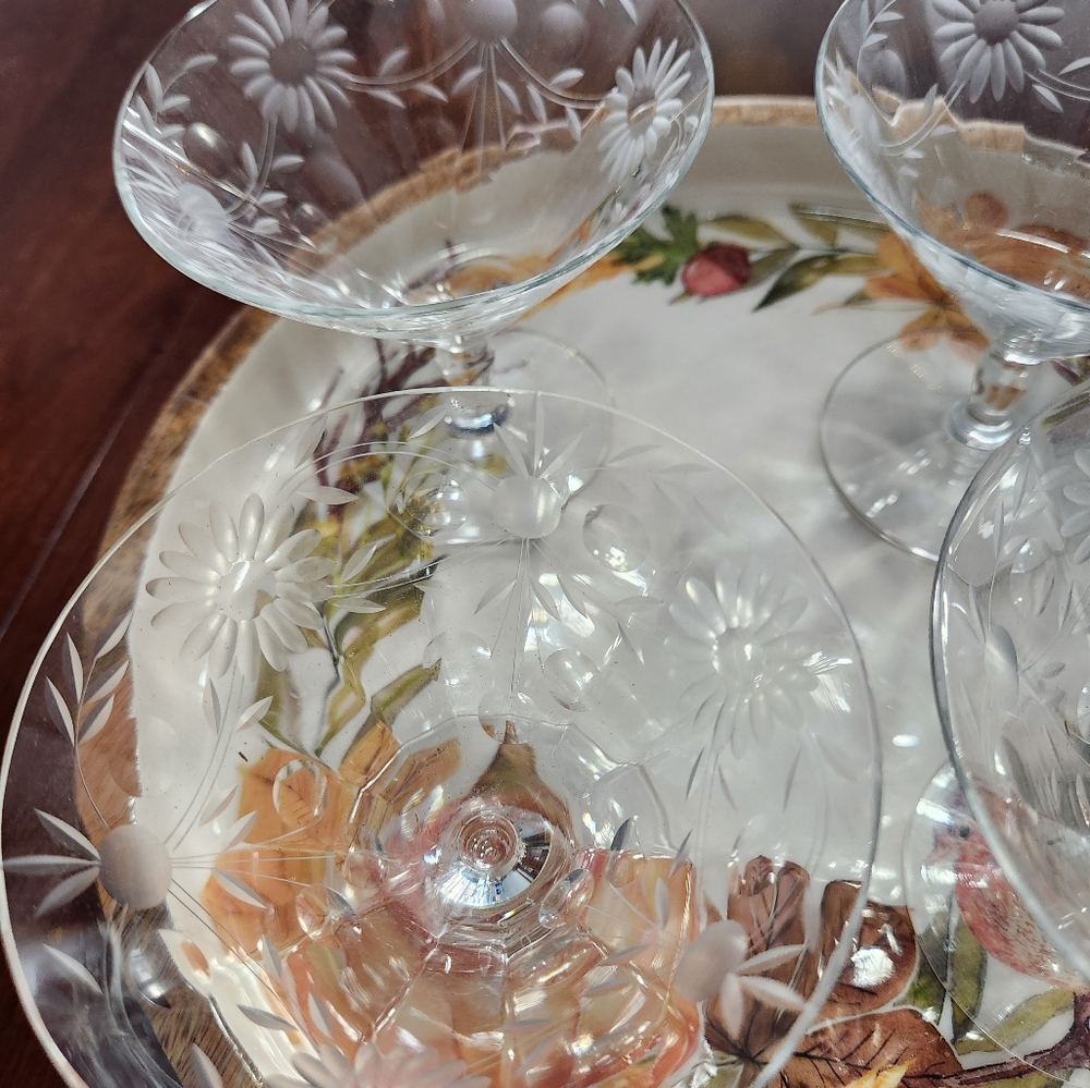 Stunning etched cocktail glasses - Picture 6 of 6